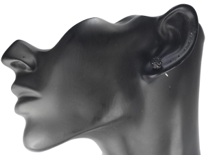 Kolczyki cyrkonia na sztyft 8 mm. Kolor czarny.