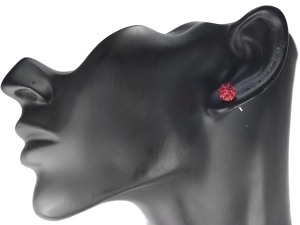 Kolczyki cyrkonia na sztyft 8 mm. Kolor czerwony.