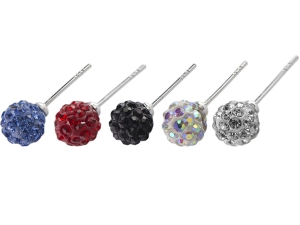 Kolczyki cyrkonia na sztyft 8 mm kolory do wyboru. Srebro 0,925