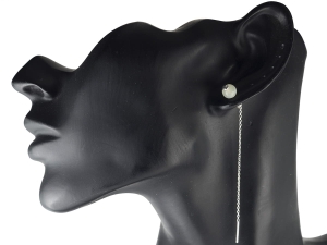 Kolczyki przeciągane kulki jadeit 6mm. Srebro 0,925