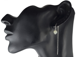 Kolczyki przeciągane kulki jadeit 6mm. Srebro 0,925