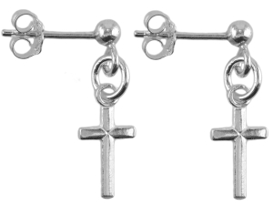 Kolczyki krzyżyki srebrne. Srebro 0,925