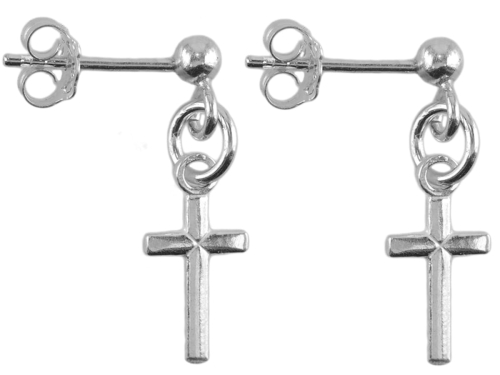 Kolczyki krzyżyki srebrne. Srebro 0,925