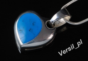 Wisior z turkusem serce do kompletu