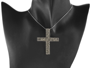 Wisior krzyż krzyżyk markazyty SREBRO 0,925