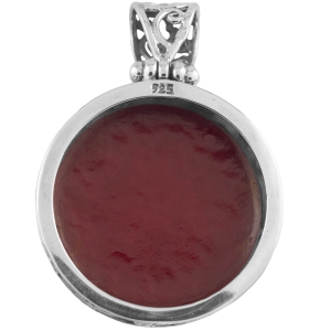 Wisior koralowiec naturalny ażur SREBRO 925 tył