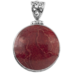 Wisior koralowiec naturalny ażur SREBRO 925