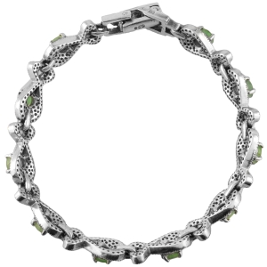 Bransoleta ze szmaragdami i markazytami. Srebro 0,925