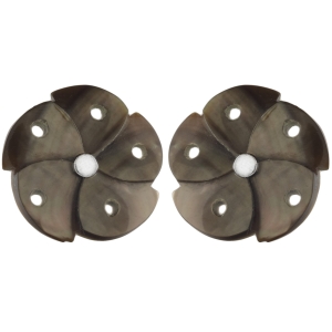 VERSIL kolczyki muszla kwiatki kwiatek SREBRO 925