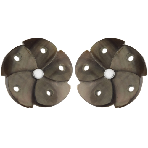 VERSIL kolczyki muszla kwiatki kwiatek SREBRO 925