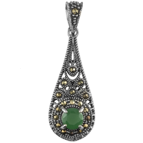 VERSIL wisior cyrkonia i markazyty ażur SREBRO 925