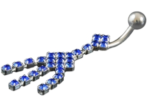 VERSIL kolczyk pępek stal 316 L + SREBRO 925