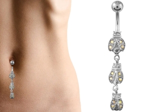 VERSIL kolczyk pępek stal 316 L + SREBRO 925