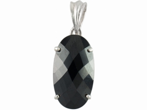 VERSIL wisior cyrkonia czarna 20 mm SREBRO 0,925