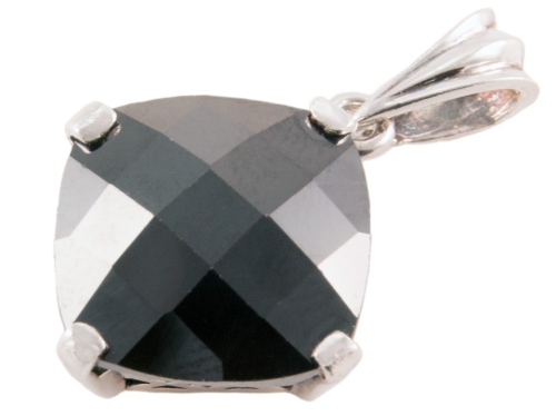 VERSIL wisior cyrkonia 15 mm czarna SREBRO 0,925