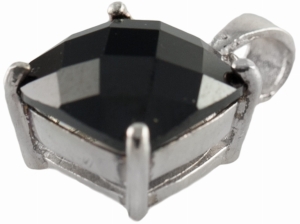 VERSIL wisior cyrkonia 12 mm czarna SREBRO 0,925