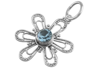 VERSIL wisior kwiatek ażur cyrkonia SREBRO 925