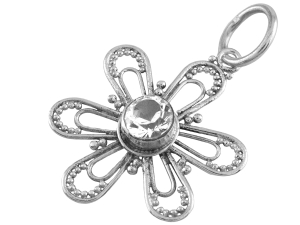 VERSIL wisior kwiatek ażur cyrkonia SREBRO 925