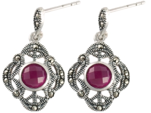 VERSIL kolczyki cyrkonia markazyty SREBRO 0,925