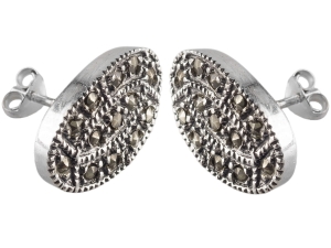 VERSIL kolczyki sztyfty markazyty SREBRO 925