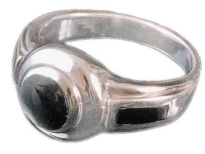 Pierścionek obrączka onyks SREBRO 0,925