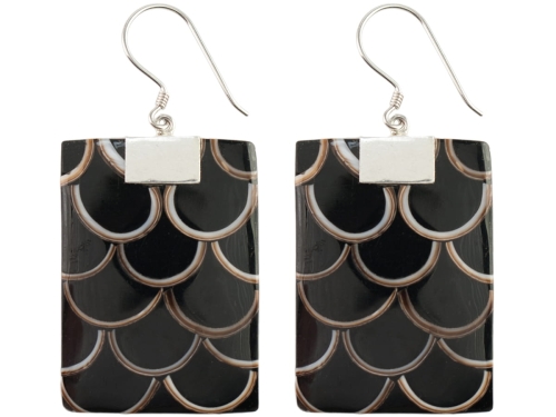 VERSIL kolczyki wiszące muszla SREBRO 0,925