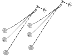 Kolczyki wiszące łańcuszki kulki SREBRO 0,925