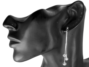 Kolczyki wiszące łańcuszki kulki SREBRO 0,925