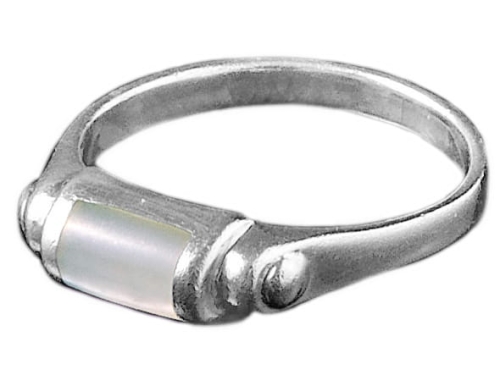 Pierścionek sygnet masa perłowa SREBRO 925