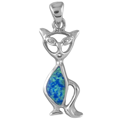 Wisior wisiorek opal kot kotek SREBRO 925