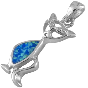 Wisior wisiorek opal kot kotek SREBRO 925