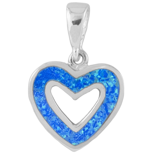 Wisior wisiorek opal serce SREBRO 925