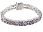 Bransoleta srebro 925 cyrkonie fioletowe - VERSIL