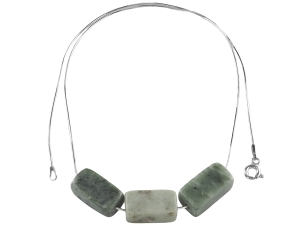 Łańcuszek żmijka 50 cm + agaty SREBRO 925