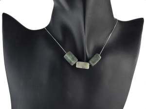 Łańcuszek żmijka 50 cm + agaty SREBRO 925