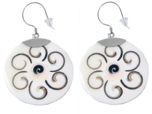 kolczyki z muszli muszla SREBRO 0,925