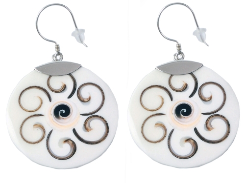 kolczyki z muszli muszla SREBRO 0,925