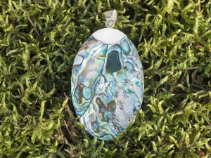 wisior muszla mozaika Paua SREBRO 0,925