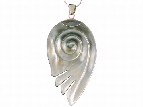 wisior muszla naturalna rzeźbiona SREBRO 0,925