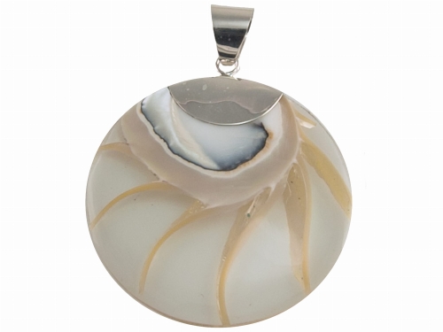 wisiorek muszla bezbarwny SREBRO 0,925