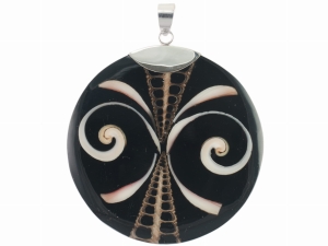 wisiorek muszla duża Bali SREBRO 0,925