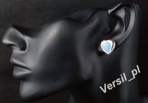 Kolczyki z turkusem serca. Srebro 0,925